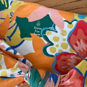 Stone Fox Swim twist front bandeau bikini top size XS